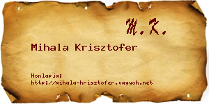 Mihala Krisztofer névjegykártya